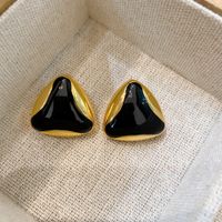 1 Pair Vintage Style Triangle Round Plating Alloy Ear Studs sku image 1