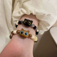 Mignon Style Simple Chat Le Cuivre Perlé Bracelets main image 5