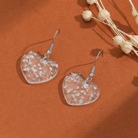 Wholesale Jewelry Cute Heart Shape Resin Drop Earrings sku image 1