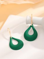 1 Pair IG Style Simple Style Round Water Droplets Stoving Varnish Iron Drop Earrings sku image 2