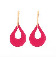 1 Pair IG Style Simple Style Round Water Droplets Stoving Varnish Iron Drop Earrings sku image 3