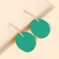 1 Pair IG Style Simple Style Round Water Droplets Stoving Varnish Iron Drop Earrings main image 2