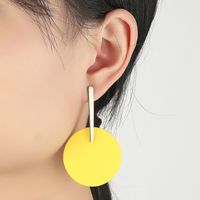 1 Pair IG Style Simple Style Round Water Droplets Stoving Varnish Iron Drop Earrings main image 1