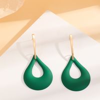 1 Pair IG Style Simple Style Round Water Droplets Stoving Varnish Iron Drop Earrings main image 3