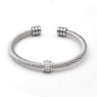 Elegant Curve Stainless Steel Plating Twisted Cable Bracelet sku image 17