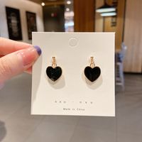 Fashion Heart Shape Alloy Plating Inlay Artificial Gemstones Women's Drop Earrings 1 Pair sku image 27