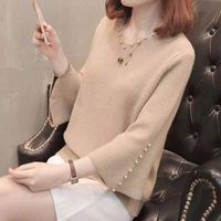 Women's Knitwear Long Sleeve Sweaters & Cardigans Casual Solid Color sku image 4