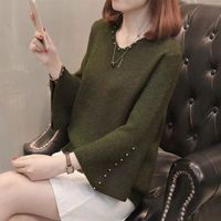 Women's Knitwear Long Sleeve Sweaters & Cardigans Casual Solid Color sku image 1
