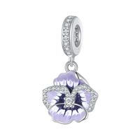 Casual Cute Heart Shape Flower Butterfly Sterling Silver Inlay Zircon Jewelry Accessories sku image 3
