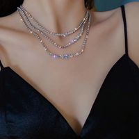 Elegante Borla Aleación Irregular Enchapado Embutido Diamantes De Imitación Plateado Mujeres Gargantilla sku image 1