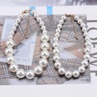 Retro Solid Color Imitation Pearl Plating Women's Layered Necklaces main image 3