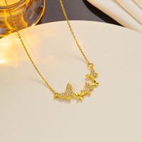 Simple Style Butterfly Stainless Steel Plating 18k Gold Plated Necklace main image 4