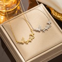 Simple Style Butterfly Stainless Steel Plating 18k Gold Plated Necklace main image 1