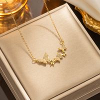 Simple Style Butterfly Stainless Steel Plating 18k Gold Plated Necklace sku image 1