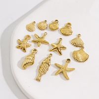 1 Piece 304 Stainless Steel 14K Gold Plated Starfish main image 1