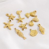 1 Piece 304 Stainless Steel 14K Gold Plated Starfish main image 5