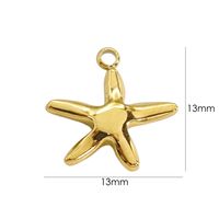 1 Piece 304 Stainless Steel 14K Gold Plated Starfish sku image 4