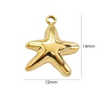 1 Piece 304 Stainless Steel 14K Gold Plated Starfish sku image 5