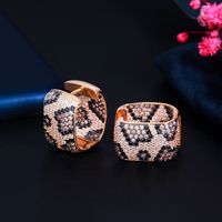 1 Pair Casual Elegant Rock Snakeskin Plating Inlay Copper Zircon Rose Gold Plated White Gold Plated Rhodium Plated Ear Studs main image 7