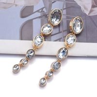 Wholesale Jewelry Basic Solid Color Metal Artificial Gemstones Plating Inlay Drop Earrings main image 1
