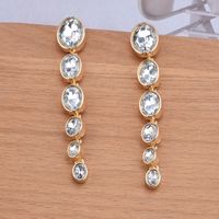 Wholesale Jewelry Basic Solid Color Metal Artificial Gemstones Plating Inlay Drop Earrings main image 3