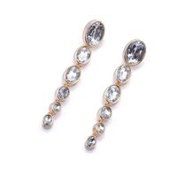 Wholesale Jewelry Basic Solid Color Metal Artificial Gemstones Plating Inlay Drop Earrings sku image 1