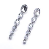 Wholesale Jewelry Basic Solid Color Metal Artificial Gemstones Plating Inlay Drop Earrings sku image 2
