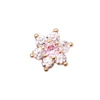 Casual Floral Stainless Steel Copper Rose Gold Plated Rhinestones Zircon Nipple Ring In Bulk main image 5