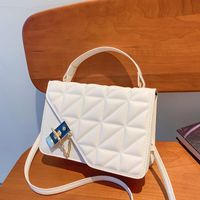 Women's Small Pu Leather Solid Color Basic Square Lock Clasp Handbag Crossbody Bag sku image 1