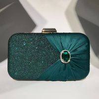 Mujeres Todas Las Temporadas Poliéster Color Sólido Elegante Cuadrado Cerrar Bolso De Noche sku image 5