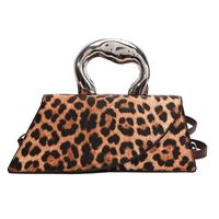 Women's Medium All Seasons Pu Leather Leopard Streetwear Square Flip Cover Handbag sku image 4