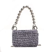 Women's Small Knit Solid Color Basic Chain Square Zipper Crossbody Bag sku image 1