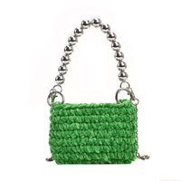 Women's Small Knit Solid Color Basic Chain Square Zipper Crossbody Bag sku image 7