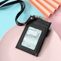 Unisex Solid Color Pu Leather Zipper Card Holders sku image 5