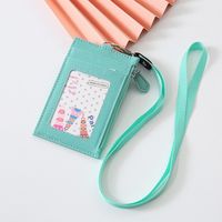 Unisex Solid Color Pu Leather Zipper Card Holders sku image 6