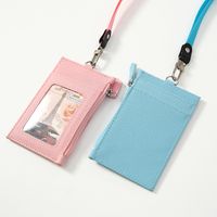Unisex Solid Color Pu Leather Zipper Card Holders main image 3