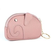 Women's Elephant Solid Color Cowhide Zipper Wallets main image 4