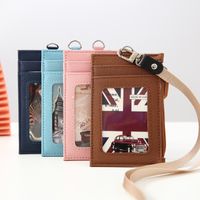 Unisex Solid Color Pu Leather Zipper Card Holders main image 1
