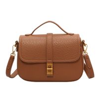 Women's Medium All Seasons Pu Leather Solid Color Streetwear Square Lock Clasp Handbag sku image 3