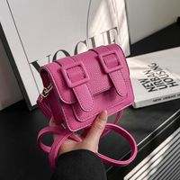 Women's Pu Leather Solid Color Basic Square Magnetic Buckle Crossbody Bag sku image 3