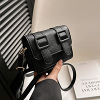 Women's Pu Leather Solid Color Basic Square Magnetic Buckle Crossbody Bag sku image 5