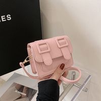 Women's Pu Leather Solid Color Basic Square Magnetic Buckle Crossbody Bag sku image 1