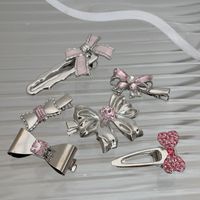 Casual Simple Style Star Bow Knot Rectangle Metal Inlay Rhinestones Hair Clip main image 4