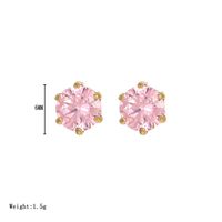 1 Pair Simple Style Round Inlay Stainless Steel Zircon White Gold Plated Gold Plated Ear Studs sku image 2