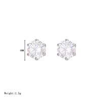 1 Pair Simple Style Round Inlay Stainless Steel Zircon White Gold Plated Gold Plated Ear Studs sku image 6