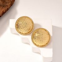 1 Pair Basic Lady Commute Round Plating Alloy 14k Gold Plated Ear Studs main image 3