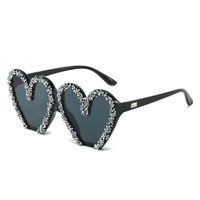 Streetwear Heart Shape Pc Special-shaped Mirror Diamond Full Frame Glasses main image 5