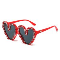 Streetwear Heart Shape Pc Special-shaped Mirror Diamond Full Frame Glasses sku image 1