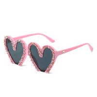 Streetwear Heart Shape Pc Special-shaped Mirror Diamond Full Frame Glasses sku image 4