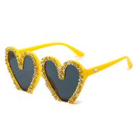Streetwear Heart Shape Pc Special-shaped Mirror Diamond Full Frame Glasses sku image 3